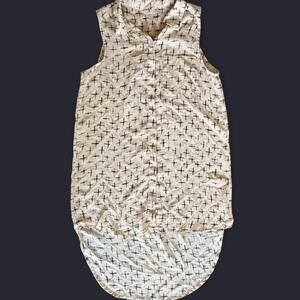 Cream black cross print